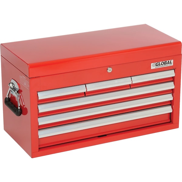Global Industrial Tool Chest, 6 Drawer, Red, Steel, 12 in D x 14-3/4 in H 535365 - main